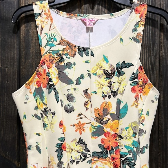 Candies Floral Mini Dress L Vintage Floral Sundress Boho Stretch Flare Y2K Chic - Picture 3 of 10